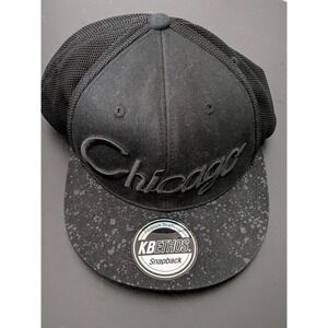 KB Ethos Snapback Hat Black Chicago City Script Logo Snapback OSFM‎